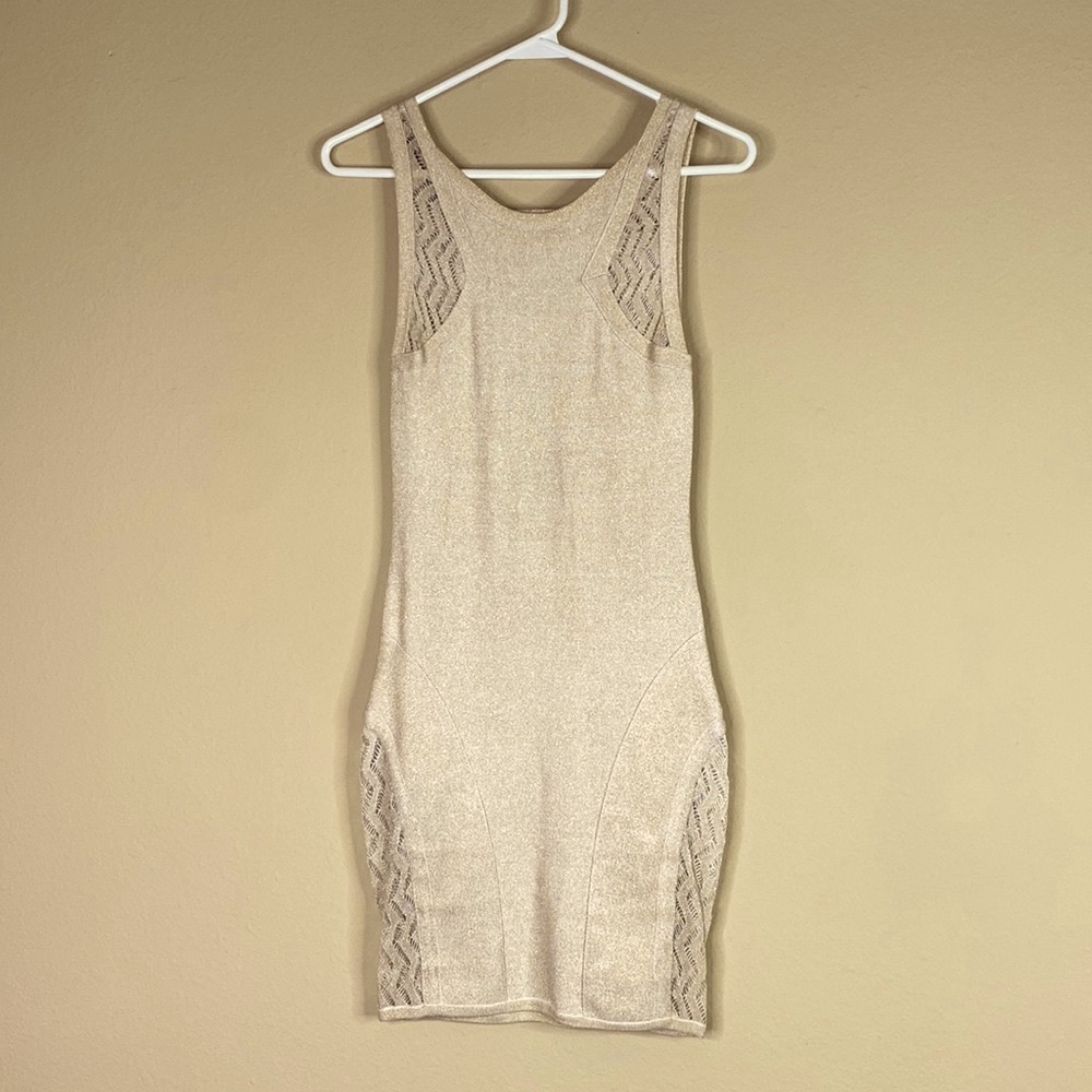 bebe | Rare White Gold BodyCon Dress | S